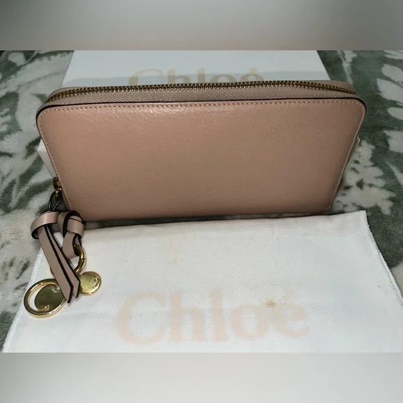 Authentic Chloé “Alphabet” continental wallet in blush nude | Full Set - Picture 4 of 16